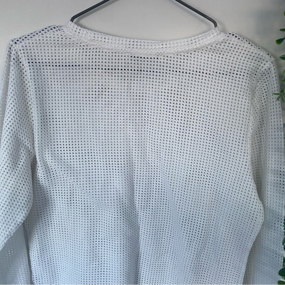 Aritzia Wilfred Free White Mesh Look Sweater Size Large - Picture 12 of 13